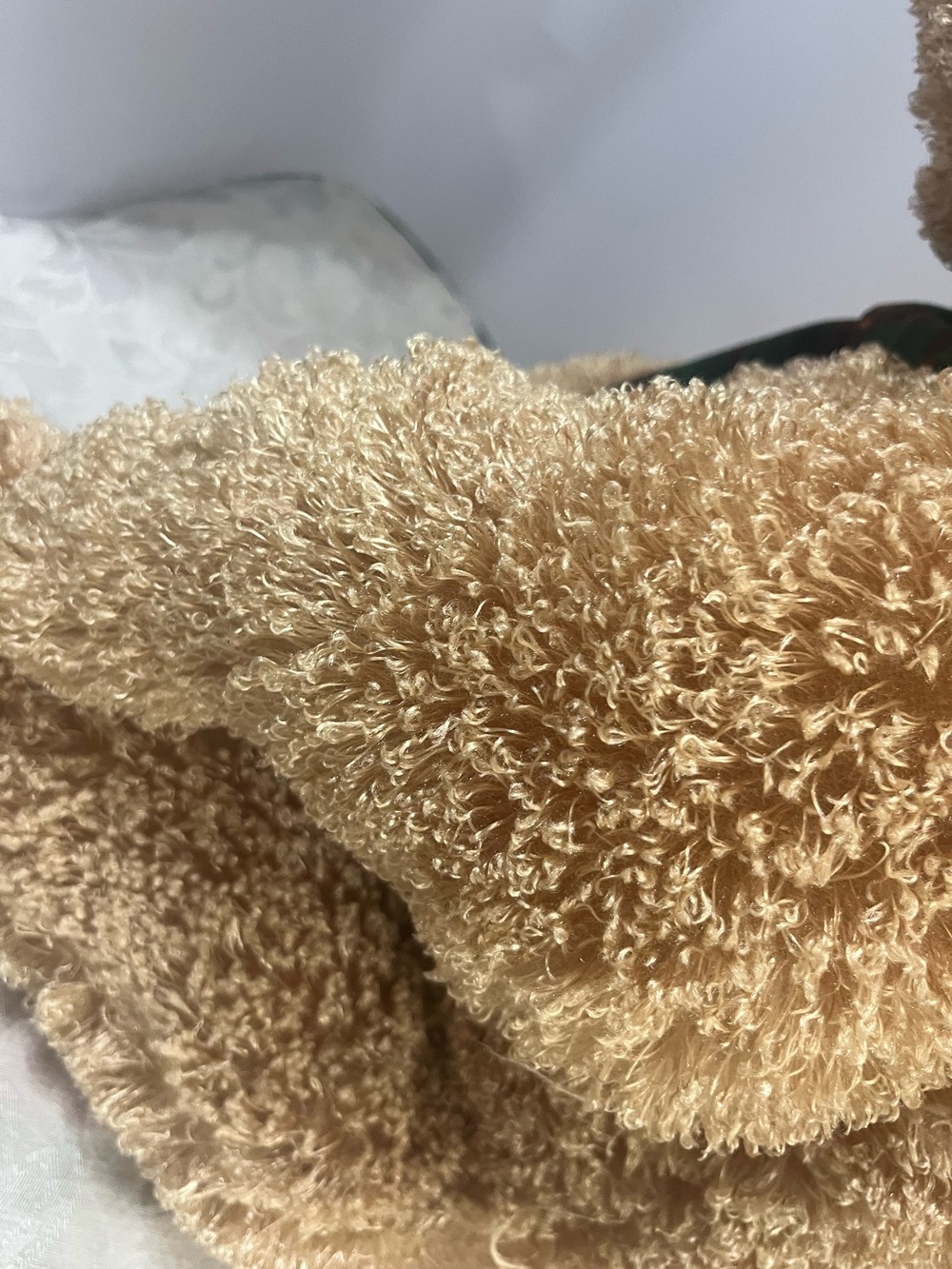 Vintage 90s Rare 30” Holiday Detailed Potbelly Plush Bear with Wide Wool Scarf - Picture 6 of 15